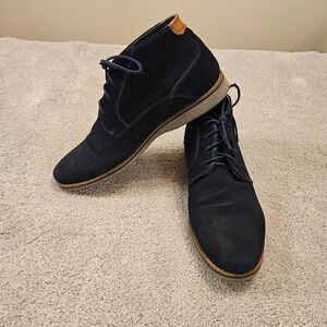 Mauro Alfani Men's 11 Navy Blue Suede Leather Chukka‎ Boots Gonzalo Dress Casual